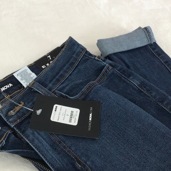 BLUE SKINNY JEANS - RIPPED WITH CUFFED ANKLE - Picture 2 of 3